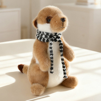 Nouveauté : Mignonne Peluche Marmotte Super Douce et Réaliste avec Écharpe Colorée