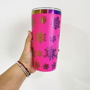 8pack Custom logo Holographic rainbow Plated <b>Macarone</b> Powder Coated 20oz Stainless Steel Tumbler for Laser Engraving - Product Image 4