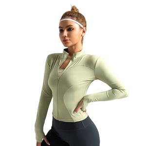 Nouvelle veste de sport pour la course à pied et le cyclisme, fermeture éclair avant, séchage rapide, respirante, coupe ajustée, chaude, manches longues, haut de yoga pour femmes - Product Image 4