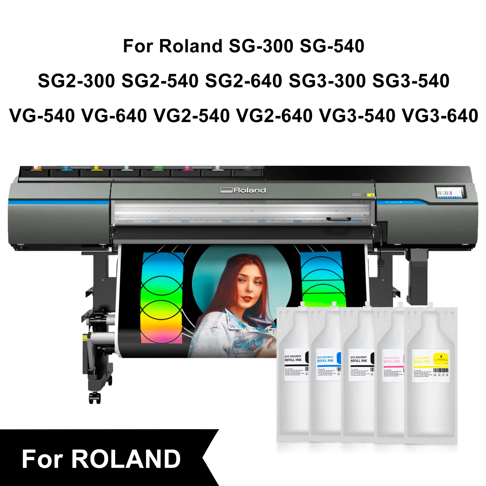 Saco de tinta solvente eco tr2, alta qualidade, 500ml, para impressora roland trues ink SG-300 SG2-300 SG-540 SG2-640