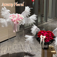 AM-PFE166 Ammy Angel's Wings Ge conserveerde Rozen Bloem Geschenkdoos Eeuwige Roos Ornament Valentijnsdag Bruiloft Cadeaus Decoratie