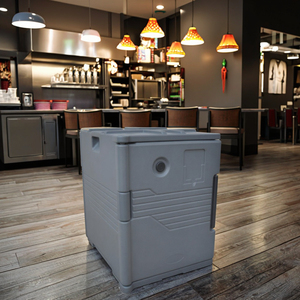 Gabinete Calentador de Alimentos Móvil Ecológico de Plástico con Ruedas, Caja Térmica Aislada de 90L de Capacidad, Conservación del Calor de 8-10h - Product Image 6