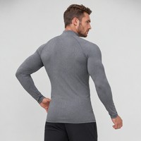 Maglietta Sportiva Casual per Corsa e Palestra, Design OEM, Manica Lunga con Logo Personalizzato, Mezza Zip sul Colletto
