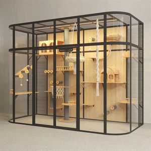 Villa <span class=keywords><strong>para</strong></span> Gatos Personalizada que Ahorra Espacio, Estantes de Pared <span class=keywords><strong>para</strong></span> Gatos, Muebles de Madera, Árbol <span class=keywords><strong>para</strong></span> Escalar, Condominio <span class=keywords><strong>para</strong></span> Gatos con Casa Cúbica <span class=keywords><strong>para</strong></span> Apartamento - Product Image 2