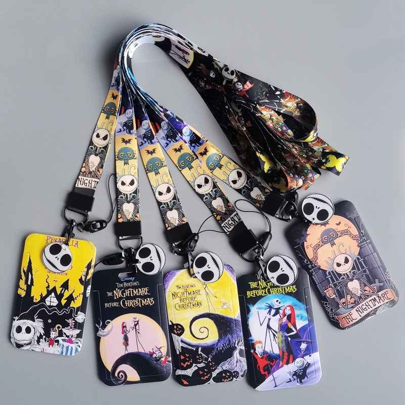 Cool Cartoon Horrible Jack Skellington Lanyards Pendant Anti-Lost Neck Strap Card Holder ID Card Satin Lanyards Halloween Gifts Image 3