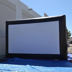 Écran de projection gonflable commercial personnalisé en forme de château, en PVC durable, pour la location de fêtes en extérieur - Product Image 5