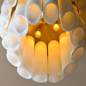 Marbre Épais Bambou Tube <span class=keywords><strong>Colonne</strong></span> <span class=keywords><strong>Colonne</strong></span> Lustre Lumières Décoration Clubhouse Bar Comptoir Restaurant Marbre Pendentif Lampe - Product Image 5