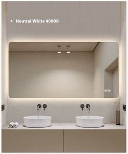 Hiện đại LED phòng tắm Gương đèn thông minh màn hình cảm ứng hình bán nguyệt không thường xuyên mặc quần áo tường treo gương IP44 hình đặc biệt - Product Image 5