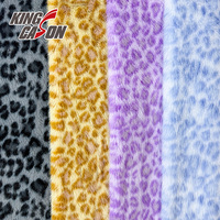 Kinacason Ventes Directes Usine Tissu en Fausse Fourrure de Vison 100% Polyester Imprimé Léopard Coloré pour Vêtements et Couvertures