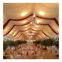 Voilages de plafond blancs infroissables pour tentes de réception extérieures, en tissu soie glacée, pour mariages et fêtes