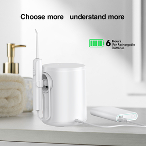 جهاز تنظيف أسنان محمول لاسلكي قابل لإعادة الشحن عبر USB بتصنيف IPX7 قابل للطي ذكي عالي الجودة مع فوهة 360 درجة وبطارية 2000 مللي أمبير - Product Image 4