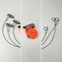 Kit d'ancrage au sol multi-points robuste, avec sangle en câble d'acier et sangle à cliquet pour la stabilisation de tentes, auvents, tonnelles et clôtures