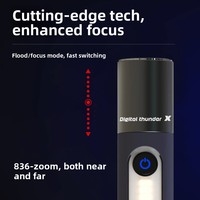 Nouvelle Arrivée Transfrontalière 2024 Lampe Torche Télescopique P50 en Alliage d'Aluminium Haute Puissance avec Zoom, Rechargeable par USB, Indice de Protection IP20, Portée 200-500m