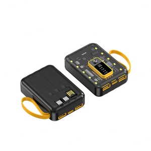 Dernière batterie externe 10000 mAh 10W avec câble intégré, charge rapide, affichage LED, banques d'alimentation universelles avec lumière LED - Product Image 5