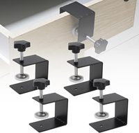 Pince de bureau universelle pour montage sur table - Installation facile sans perçage, pince de bureau pour accessoires de poste de travail