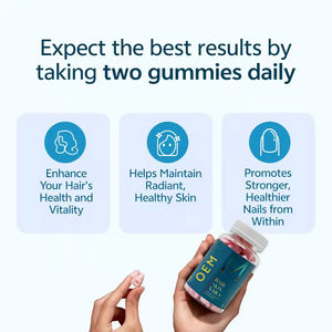 วิตามินกัมมี่สำหรับผม ผิว เล็บ สำหรับผู้ใหญ่ วีแกน ไบโอติน ช่วยเร่งการเจริญเติบโตของเส้นผม เล็บแข็งแรงขึ้น และผิวสุขภาพดีขึ้น - Product Image 3