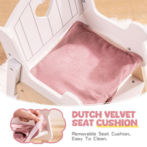 <span class=keywords><strong>Chaise</strong></span> <span class=keywords><strong>haute</strong></span> de poupée <span class=keywords><strong>en</strong></span> <span class=keywords><strong>bois</strong></span> rose pour poupées de 18 pouces jouet de jeu de simulation réglable avec accessoires d'alimentation - Product Image 5