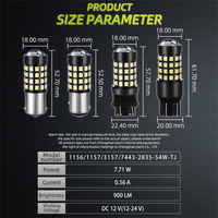 JiaChi Vente en Gros 1156 1157 Ampoule Led pour Clignotant Universel de Voiture Feu Arrière 3156 T25 3157 T20 7440 7443 Auto LED 2835 Puces