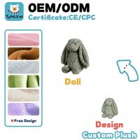 Peluche de Conejo Personalizado por el Fabricante, Juguete de Peluche Lindo para Aliviar el Estrés, Juguete Bordado con LOGO en Camisetas, Regalo Promocional CPC OEM