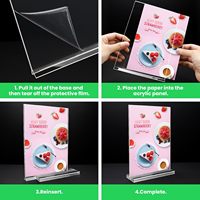 Support de menu double face en acrylique transparent en forme de T pour table, idéal pour restaurant, mariage, bureau, hôtel - Vente directe usine