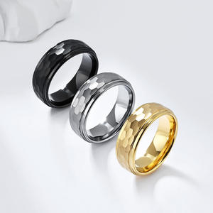 Anillos de acero de tungsteno para hombre, diseño geométrico unisex, joyería resistente a los arañazos, regalo, tamaño 8, 9, 10, 11, 12 - Product Image 1