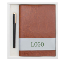 Ensemble cadeau d'entreprise en gros, carnet en cuir personnalisé avec logo, agenda relié rigide 2027