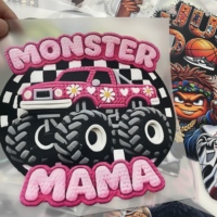 Transferencias DTF Personalizadas de Color Neón Fluorescente, Pegatinas Termoadhesivas que Brillan en la Oscuridad, Parches Termoadhesivos de Película PET para Ropa de Fiesta