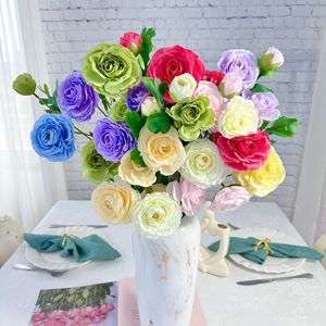 Bouquet de fleurs artificielles Deyi 5 têtes de lotus en soie pour mariage, décoration intérieure et allée - Product Image 4