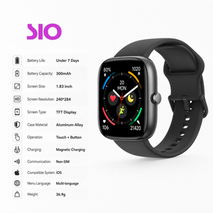 Smartwatch in Alluminio con Schermo TFT da 1,83'', Cinturino in Silicone, Ricarica Magnetica, Monitoraggio Chiamate e Sonno, Multilingue, Orologio Fitness Intelligente - Product Image 4