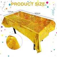 Nappe jetable rectangulaire holographique irisée à pois laser 54x108 pouces, nappe de fête brillante, décoration de mariage