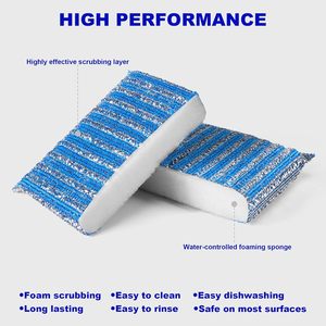 Three Color Non <b>Scratch</b> Sponge Scouring <b>Pads</b> Kitchen Scourer Cleaning Scrubber Washing Towels Wiping Rags Sponge Scouring <b>Pad</b> - Product Image 2