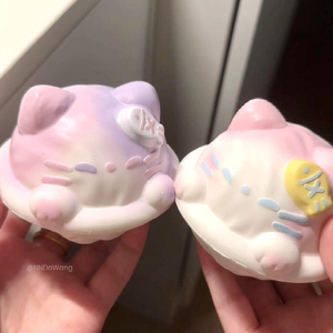 Siêu ướt bùn cảm giác tăng dày ngón tay Squishy giải nén mèo bánh mì nướng chậm phục hồi Pinch Đồ chơi nhựa cho độ tuổi 5 7 năm - Product Image 2