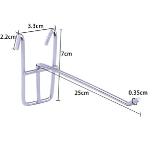 8 ''/200mm 3.3/5/5.<span class=keywords><strong>6</strong></span>/6mm Dây tường treo lưới móc kim loại lưới tường móc bạc hiển thị bảng điều khiển móc - Product Image 2