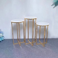Ensemble de socles cylindriques en métal blanc pour table de desserts de mariage ou d'anniversaire