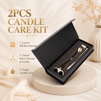 Kit d'entretien de bougies 2 pièces de haute qualité personnalisé sous marque privée, avec coupe-mèche et éteignoir, pour studio de bougies, boutique de cadeaux, grossiste