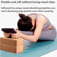 Blocs de yoga en liège naturel OEM haute densité antidérapants imprimés pour le fitness, le Pilates et les exercices – Vente en gros de blocs de yoga en liège en vrac