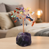 Arbre à argent en cristal de haute qualité, artisanat unique, enveloppé de fil, en vente