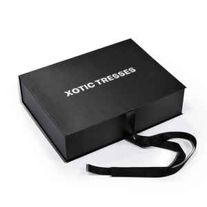Biểu Tượng Tùy Chỉnh Sang Trọng Màu Đen Và Trắng Hộp Quà Tặng Bao Bì Tóc Giả Bàn Chải Tóc Mở Rộng Từ Hộp Quà Tặng Với Satin Phần Lót - Product Image 3