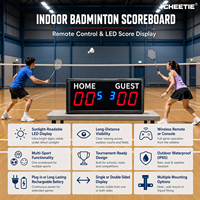 Tableau de score de badminton portable, tableau de score numérique LED portable pour salle de sport intérieure et jeux en club