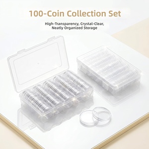 La nouvelle boîte de rangement pour pièces de monnaie en argent peut contenir 100 boîtes de pièces rondes de <span class=keywords><strong>40</strong></span> mm, des pièces commémoratives <span class=keywords><strong>et</strong></span> un tirelire. - Product Image 2