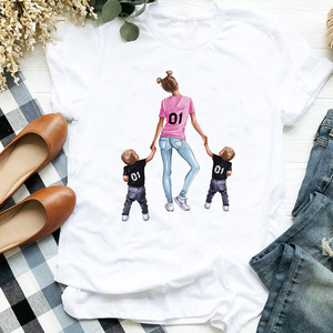 Maycaur T-<span class=keywords><strong>shirt</strong></span> da Donna con Stampa Cartoon Mamma Figlio Figlia, Maglietta Casual da Donna con Grafica - Product Image 1