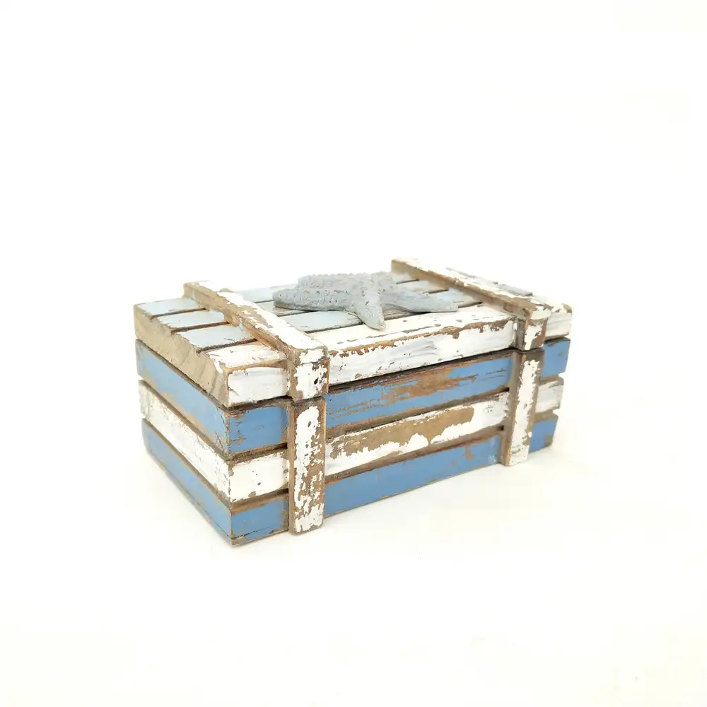 Rustic Nautical Antique Small Decorative Wooden Gift Box