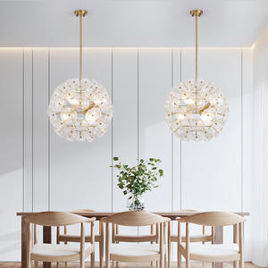 Lustre en cristal de luxe postmoderne personnalisé, LED doré réglable en hauteur pour restaurant, hôtel, salon, chambre à coucher - Product Image 5