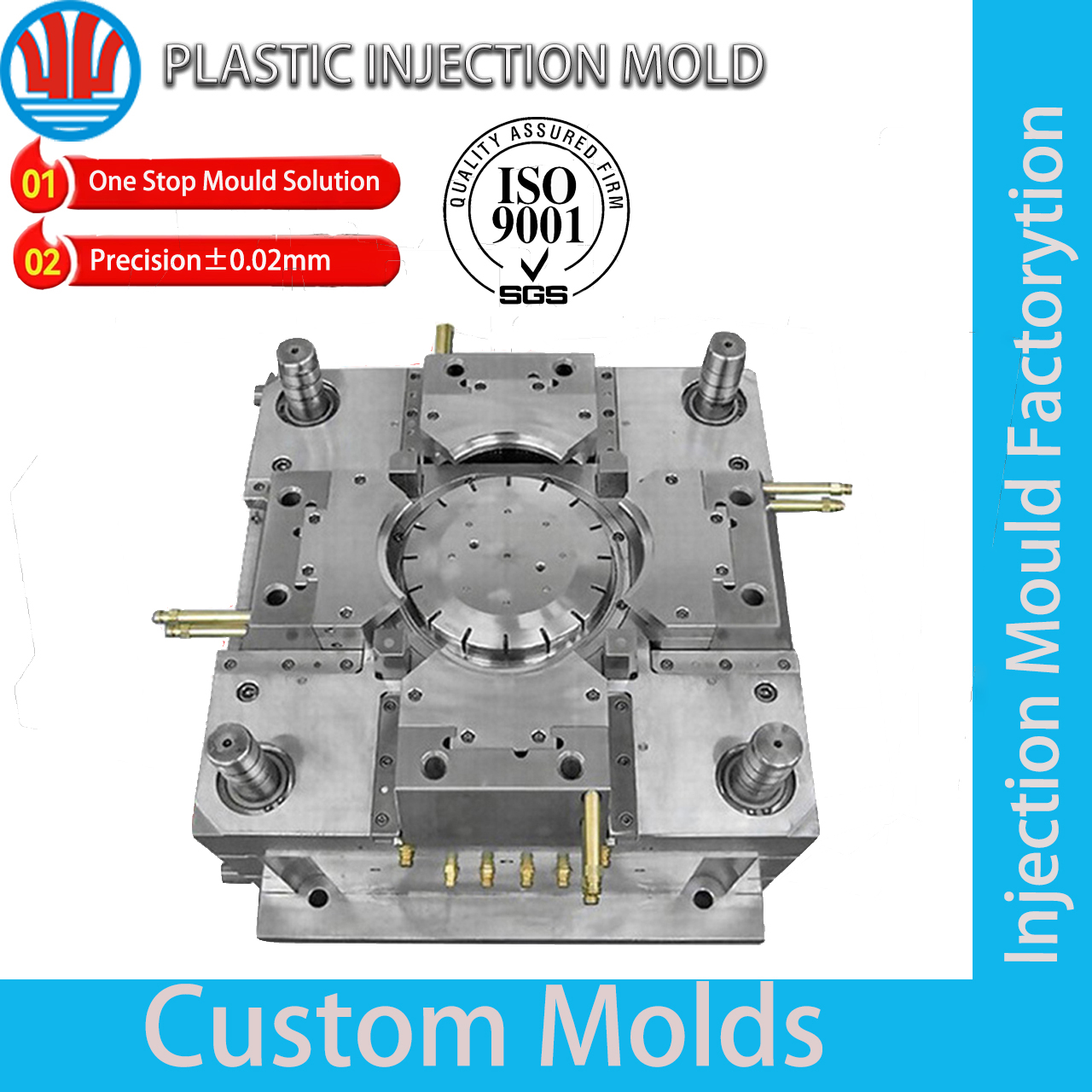 Custom Made Sunye Brand SY-1022 3/2 Plate Plastic Injection Mold Precision+0.02mm for ABS PC PP Low Cost Processing