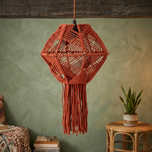 Modern Handwoven Paper <b>Rope</b> Pendant Lampshade E27 Hanging <b>Light</b> Cover Geometric Living Room Decor Housewarming Basantpriya - Product Image 3