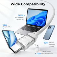 Câble UNIEAN 2.0 100W 240W en silicone liquide, type C, charge ultra-rapide, USB C vers USB C, cordon de données, sortie haute puissance