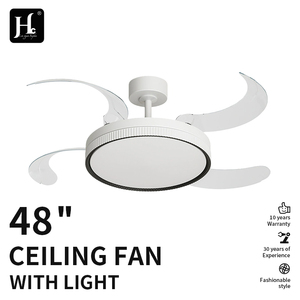 Intelligent <b>remote</b> <b>control</b> 42 inch solid wood 4-plate dining room bedroom LED invisible <b>ceiling</b> fan <b>light</b> - Product Image 2