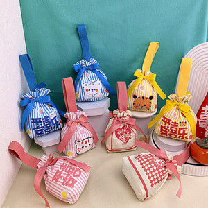 Túi Dây Rút Màu Cam In Đầy Đủ Tùy Chỉnh Túi Nhỏ Bằng Cotton Sinh Thái Túi Quà Tặng Làm Đẹp Mini Cầm Dây - Product Image 4