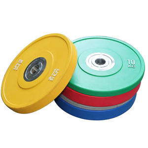 Vente en gros de plaques de poids en caoutchouc colorées de 10 à 55 lb pour la <span class=keywords><strong>musculation</strong></span>, l'entraînement en salle de sport, la <span class=keywords><strong>musculation</strong></span> avec barre, l'haltérophilie - Product Image 6