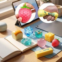 Produit phare : Jouet anti-stress en plastique à presser, 8 pièces, en boîte, en forme de fromage et de beurre, avec boîte colorée, jouet sensoriel